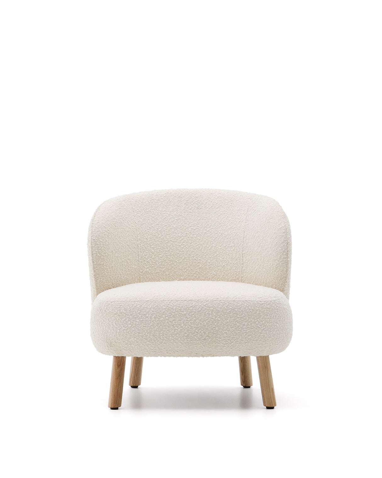 Sessel Ulit aus weißem Schaffell und Beinen aus massivem Buchenholz mit natürlichem Finish - ZEN ZONE Furniture