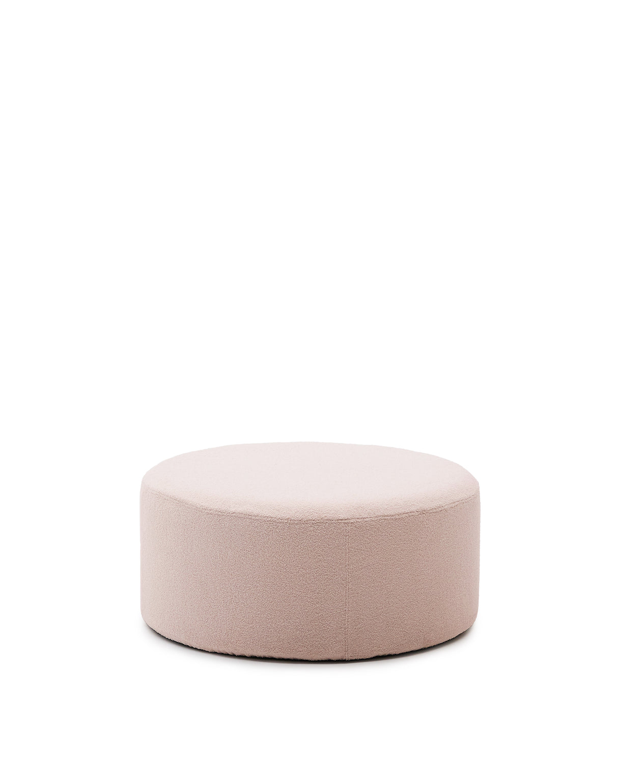 Fußhocker Kaeli mit abnehmbarem Bezug in rosa Bouclé Ø 90 cm - ZEN ZONE Furniture