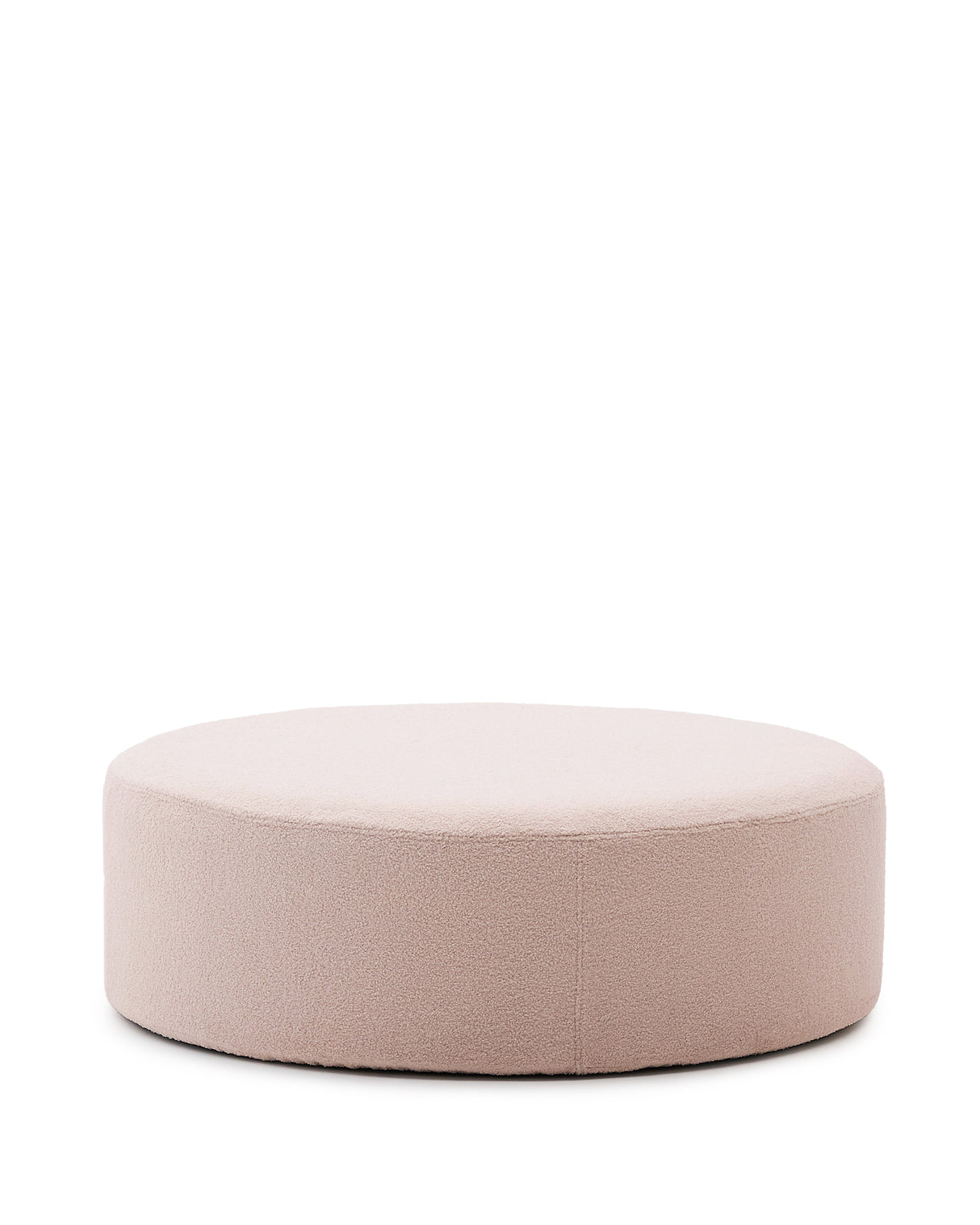 Fußhocker Kaeli mit abnehmbarem Bezug in rosa Bouclé Ø 120 cm - ZEN ZONE Furniture