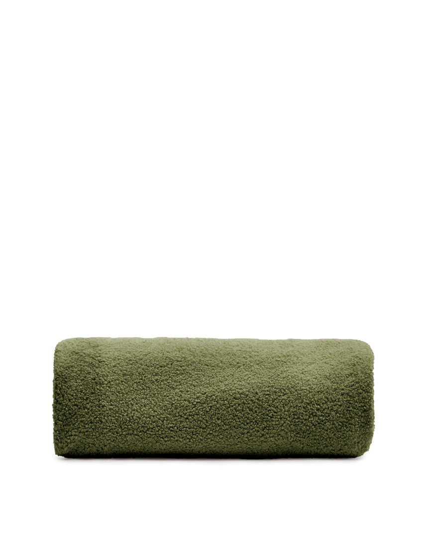 Bezug für Fußhocker Kaeli in grünem Bouclé Ø 90 cm - ZEN ZONE Furniture