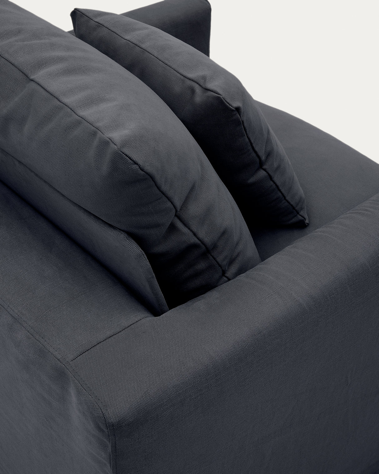 Nora Sessel mit abziehbarem Kissenbezug aus Leinen und Baumwolle anthrazitgrau 92 cm - ZEN ZONE Furniture