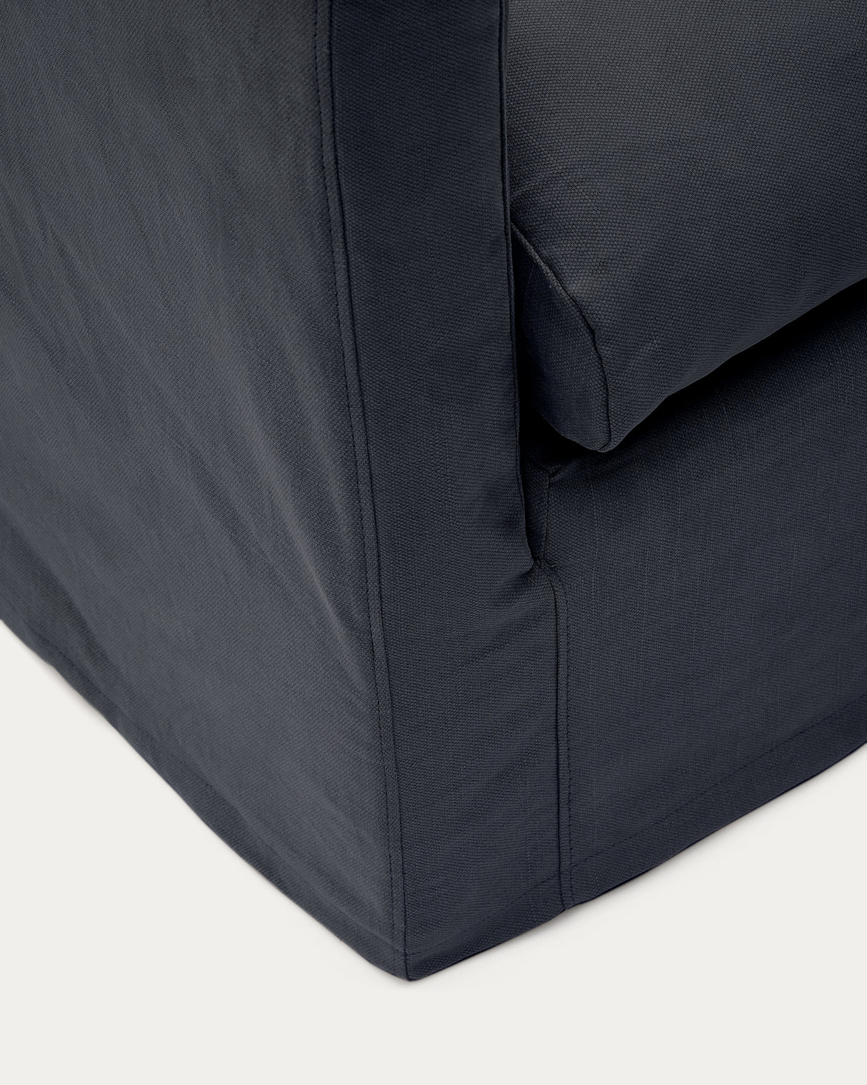 Nora Sessel mit abziehbarem Kissenbezug aus Leinen und Baumwolle anthrazitgrau 92 cm - ZEN ZONE Furniture