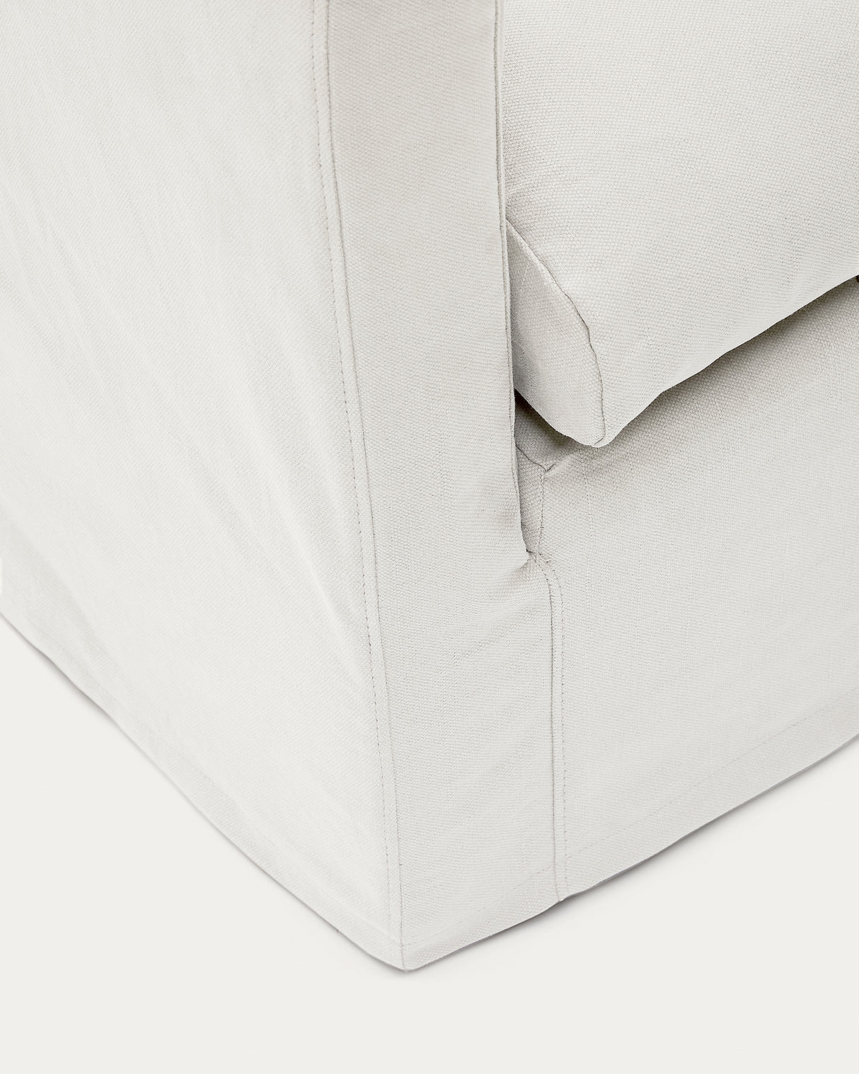 Nora Sessel mit abziehbarem Kissenbezug aus Leinen und Baumwolle naturfarben 92 cm - ZEN ZONE Furniture