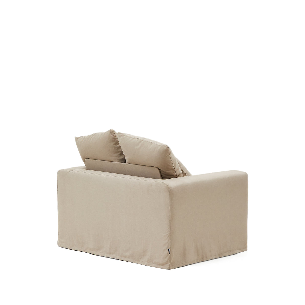 Nora Sessel mit abziehbarem Kissenbezug aus Leinen und Baumwolle taupe 140 cm - ZEN ZONE Furniture