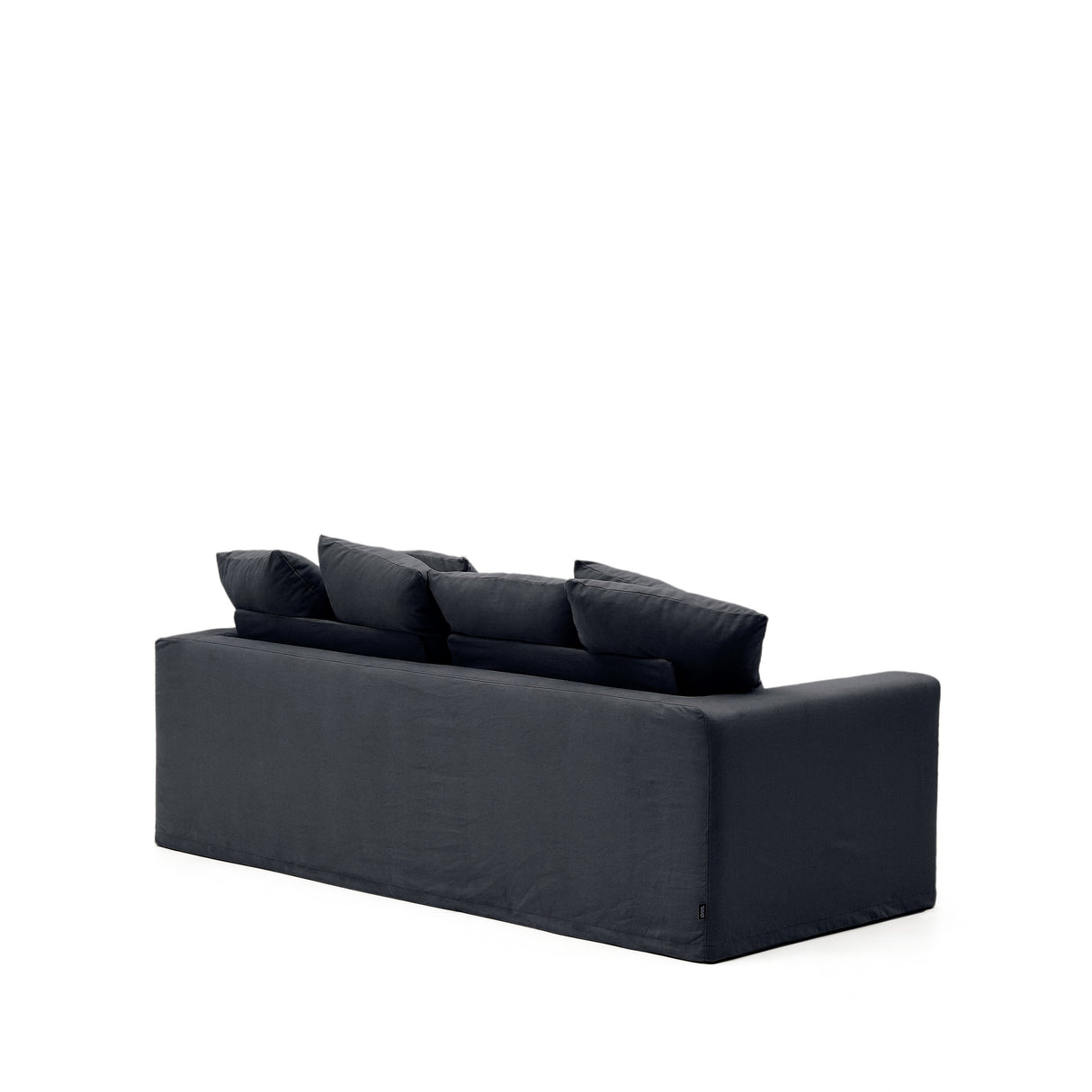 Nora 3 Sitzer Sofa mit abziehbaren Kissenbezügen aus Leinen und Baumwolle anthrazitgrau 240 cm - ZEN ZONE Furniture