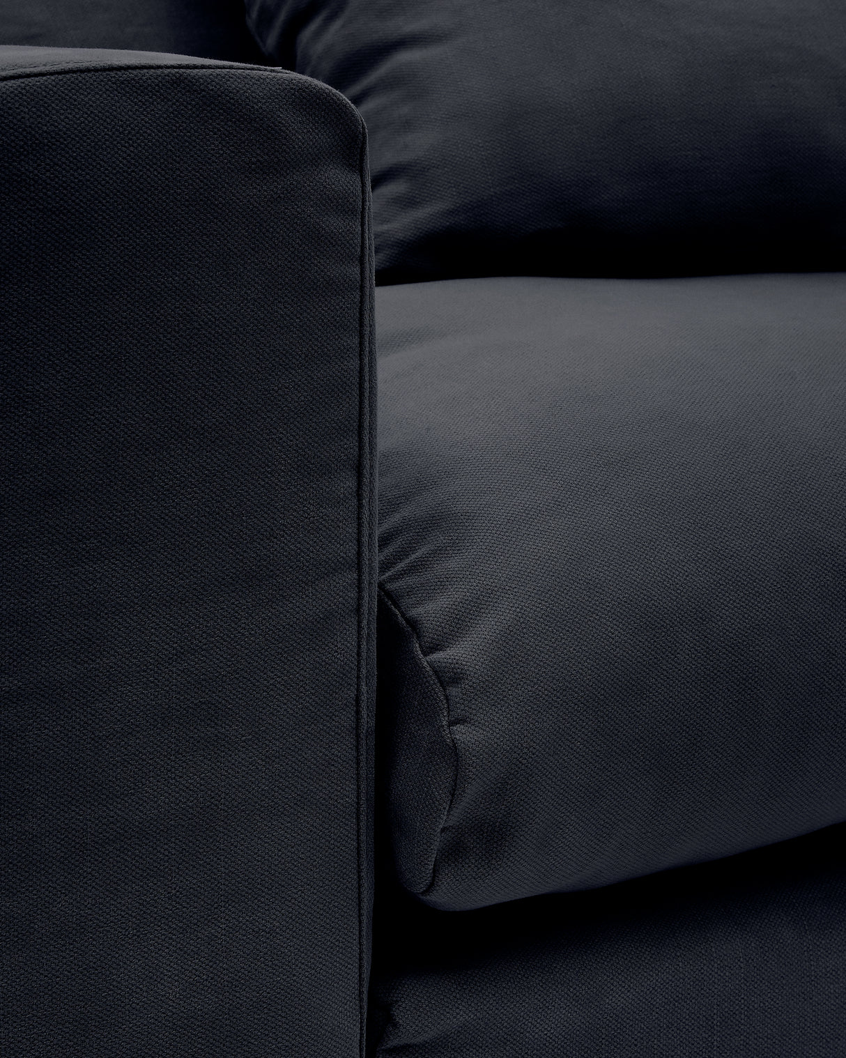 Nora 3 Sitzer Sofa mit abziehbaren Kissenbezügen aus Leinen und Baumwolle anthrazitgrau 240 cm - ZEN ZONE Furniture