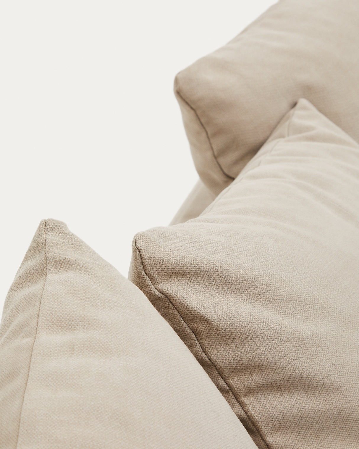 Nora 3 Sitzer Sofa mit abziehbaren Kissenbezügen aus Leinen und Baumwolle taupe 240 cm - ZEN ZONE Furniture