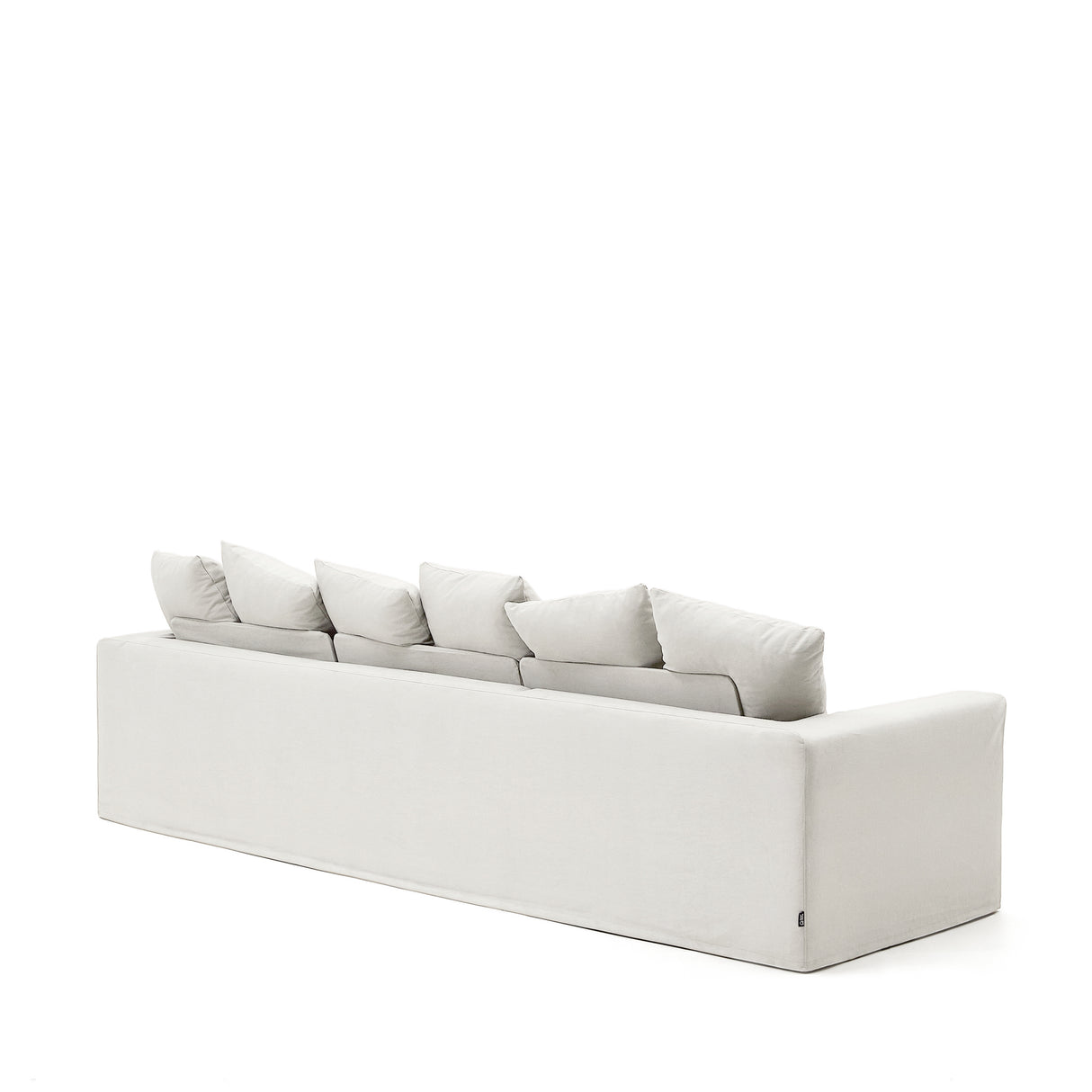 Nora 4 Sitzer Sofa mit abziehbaren Kissenbezügen aus Leinen und Baumwolle naturfarben 340 cm - ZEN ZONE Furniture