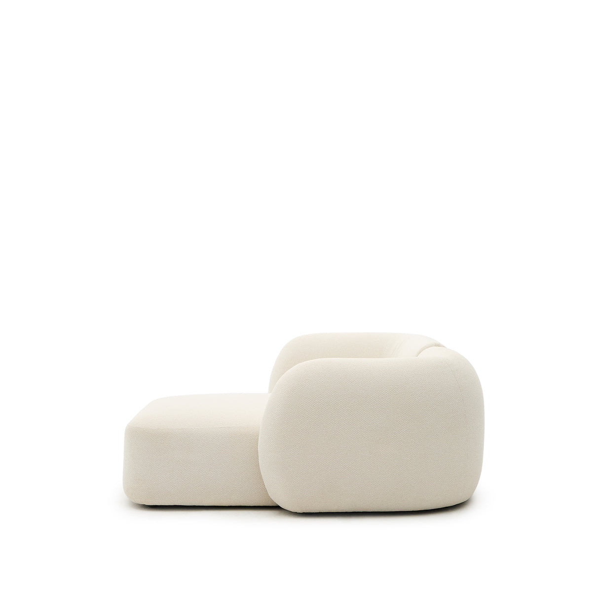 Martina modulares 2-Sitzer-Sofa in Chenille mit Chaiselongue rechts Farbe Ecru 230 cm - ZEN ZONE Furniture