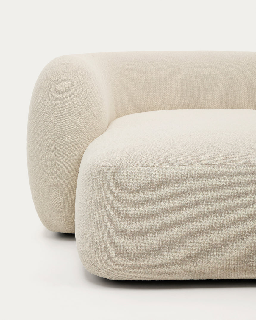 Martina modulares 2-Sitzer-Sofa in Chenille mit Chaiselongue rechts Farbe Ecru 230 cm - ZEN ZONE Furniture