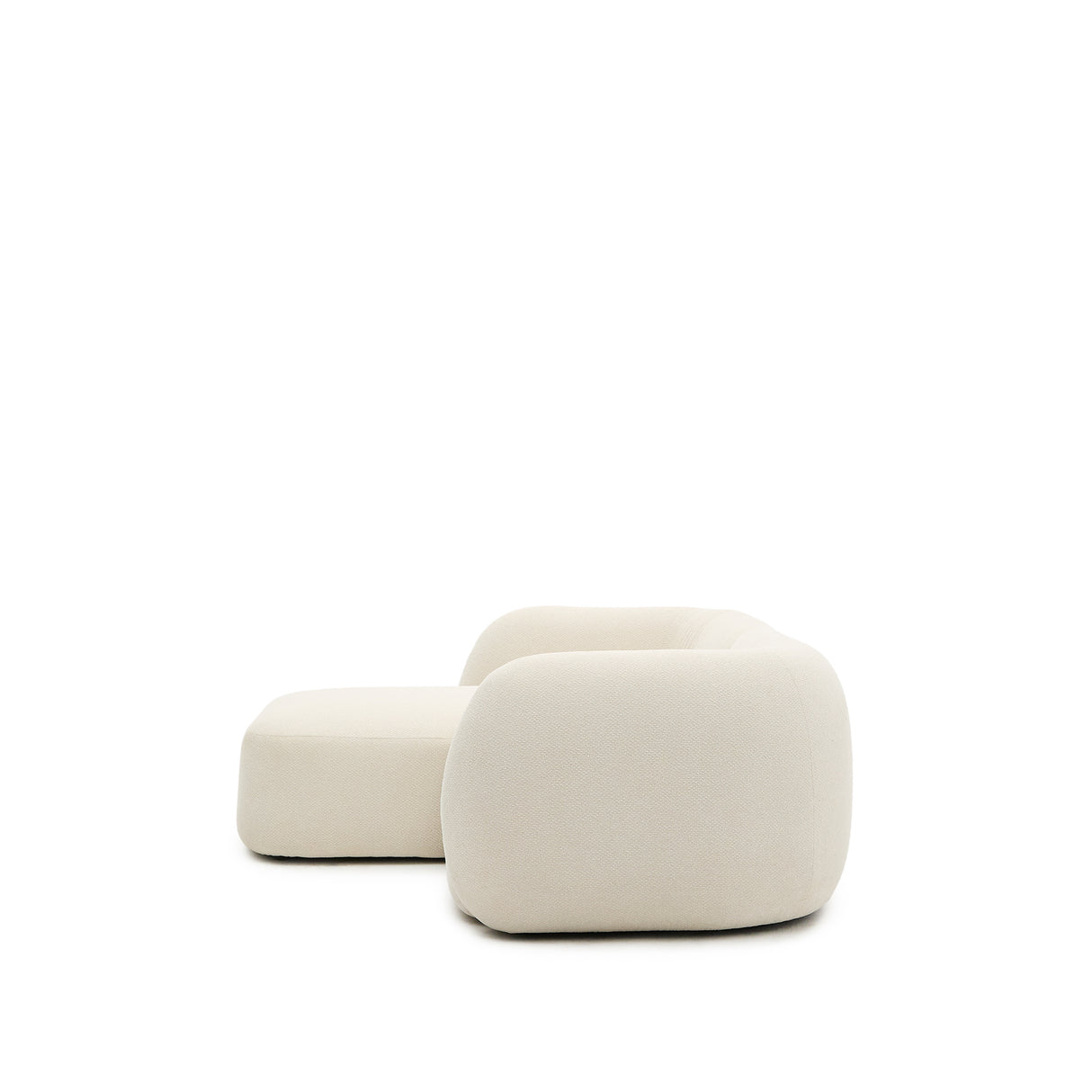 Martina modulares 2-Sitzer-Sofa in Chenille mit Chaiselongue links Farbe Ecru 230 cm - ZEN ZONE Furniture