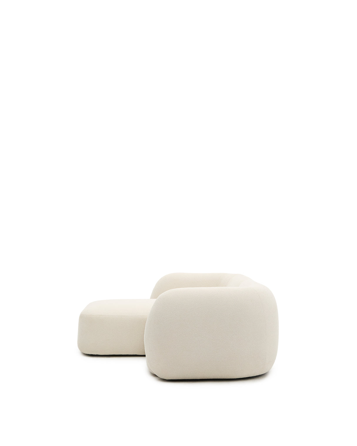 Martina modulares 2-Sitzer-Sofa in Chenille mit Chaiselongue links Farbe Ecru 230 cm - ZEN ZONE Furniture