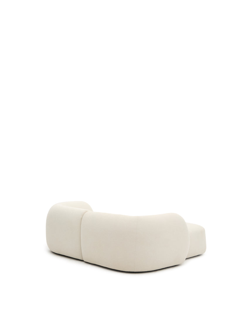 Martina modulares 2-Sitzer-Sofa in Chenille mit Chaiselongue links Farbe Ecru 230 cm - ZEN ZONE Furniture