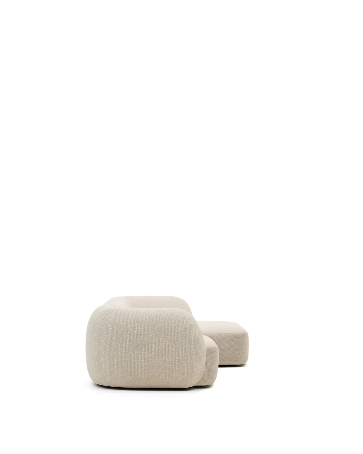 Martina modulares 3-Sitzer-Sofa in Chenille mit Chaiselongue rechts Farbe Ecru 287 cm - ZEN ZONE Furniture