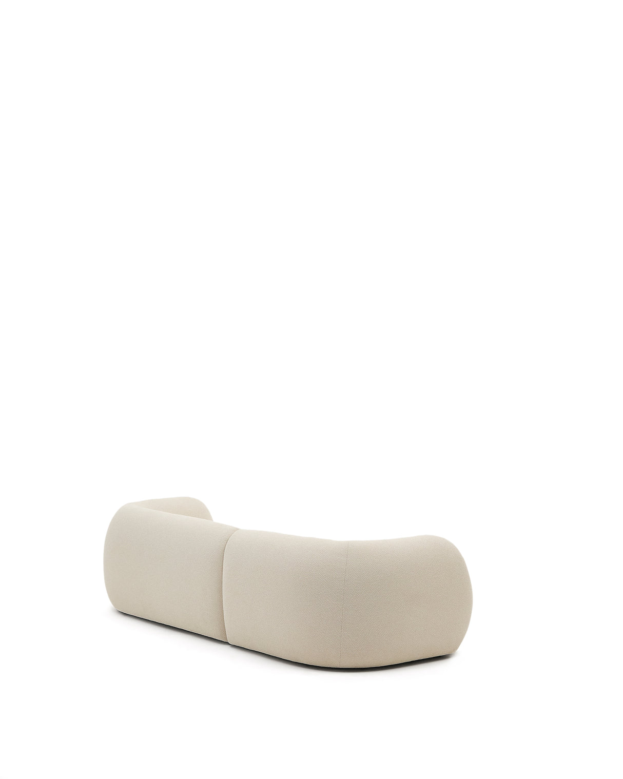 Martina modulares 3-Sitzer-Sofa in Chenille mit Chaiselongue rechts Farbe Ecru 287 cm - ZEN ZONE Furniture