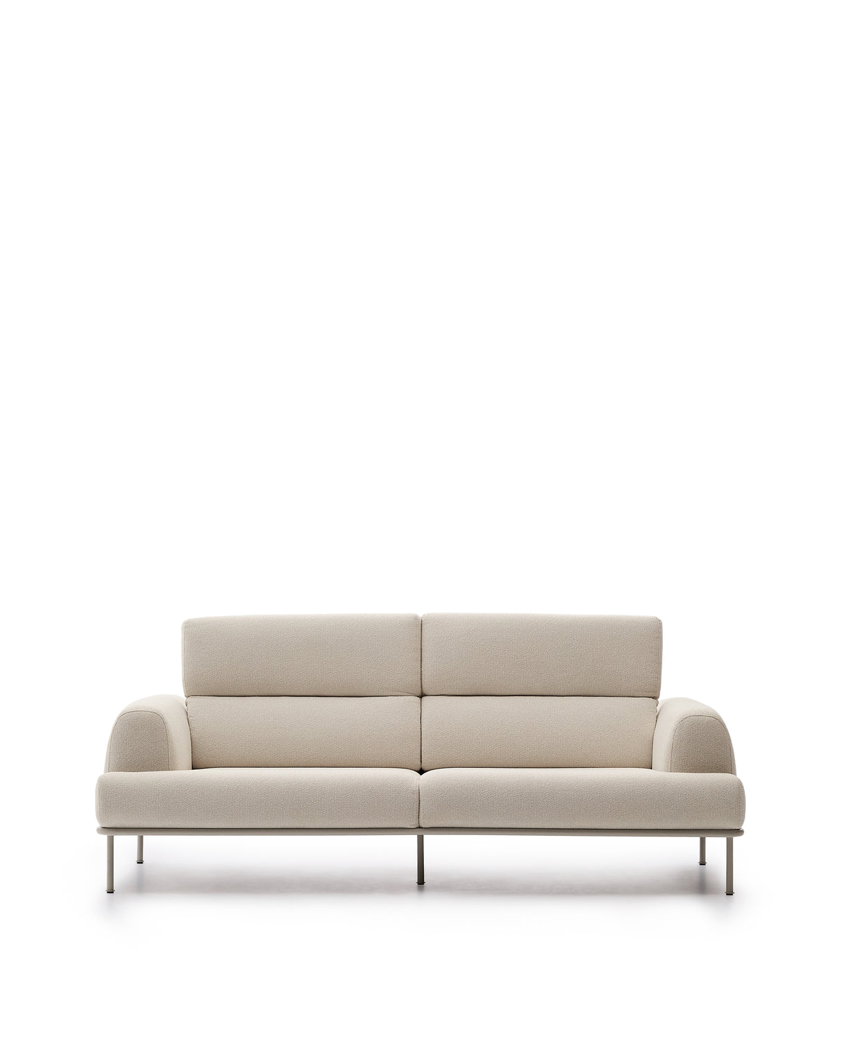 Sofa Aurum 3-Sitzer ecru mit verstellbarer Kopfstütze und mattbeigem Metallgestell 234 cm FSC Mix Credit - ZEN ZONE Furniture