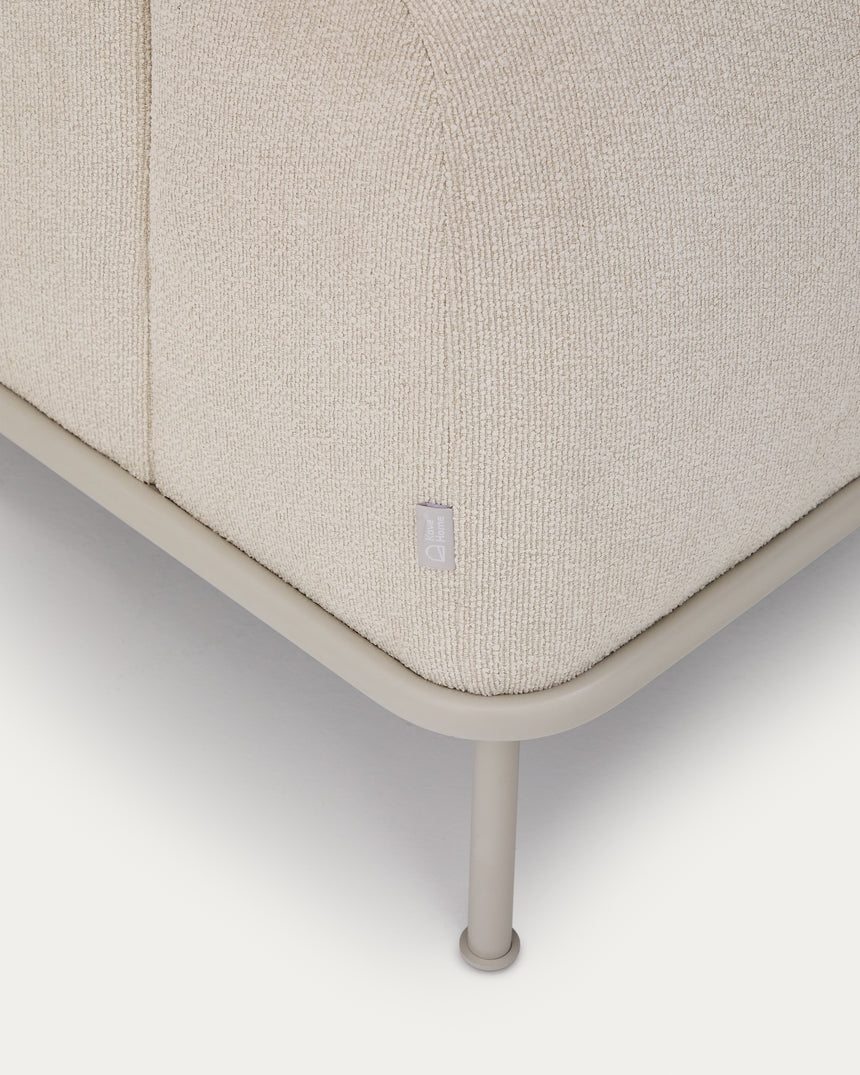 Sofa Aurum 3-Sitzer ecru mit verstellbarer Kopfstütze und mattbeigem Metallgestell 234 cm FSC Mix Credit - ZEN ZONE Furniture