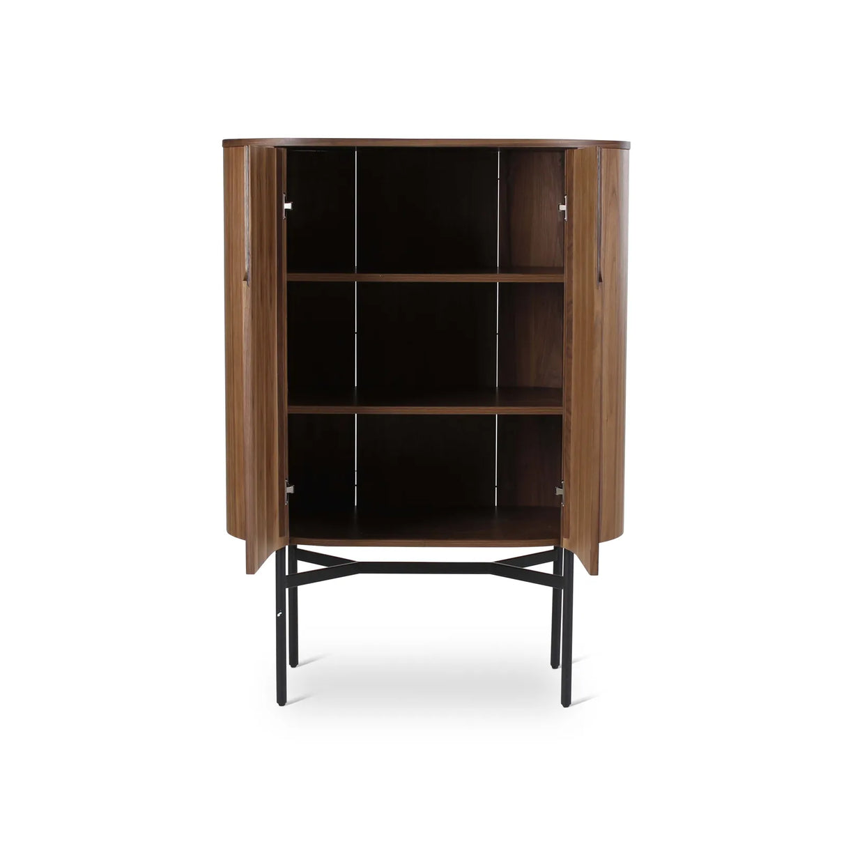 Kommode Amandine aus Walnussfurnier in braun, 90x50x130 cm - ZEN ZONE Furniture