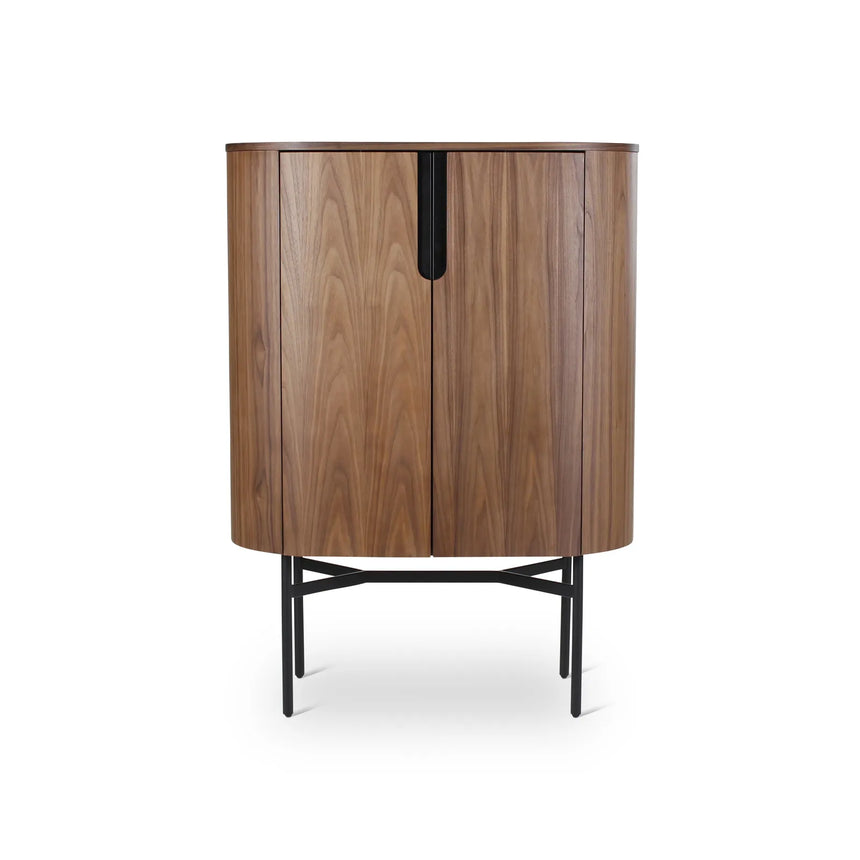 Kommode Amandine aus Walnussfurnier in braun, 90x50x130 cm - ZEN ZONE Furniture
