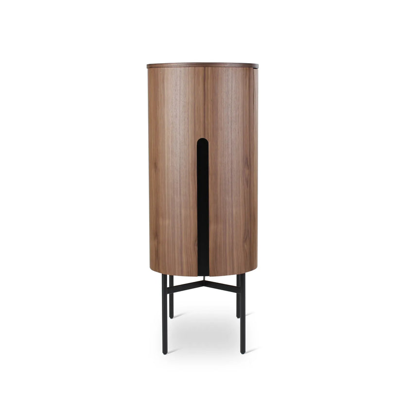 Kommode Amandine aus Walnussfurnier in braun, 90x50x130 cm - ZEN ZONE Furniture