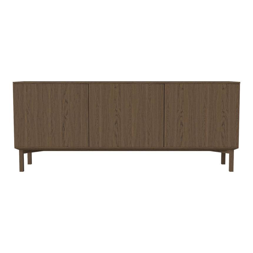 Silent Sideboard avec piétement en bois, en chêne huilé, 200x45 cm