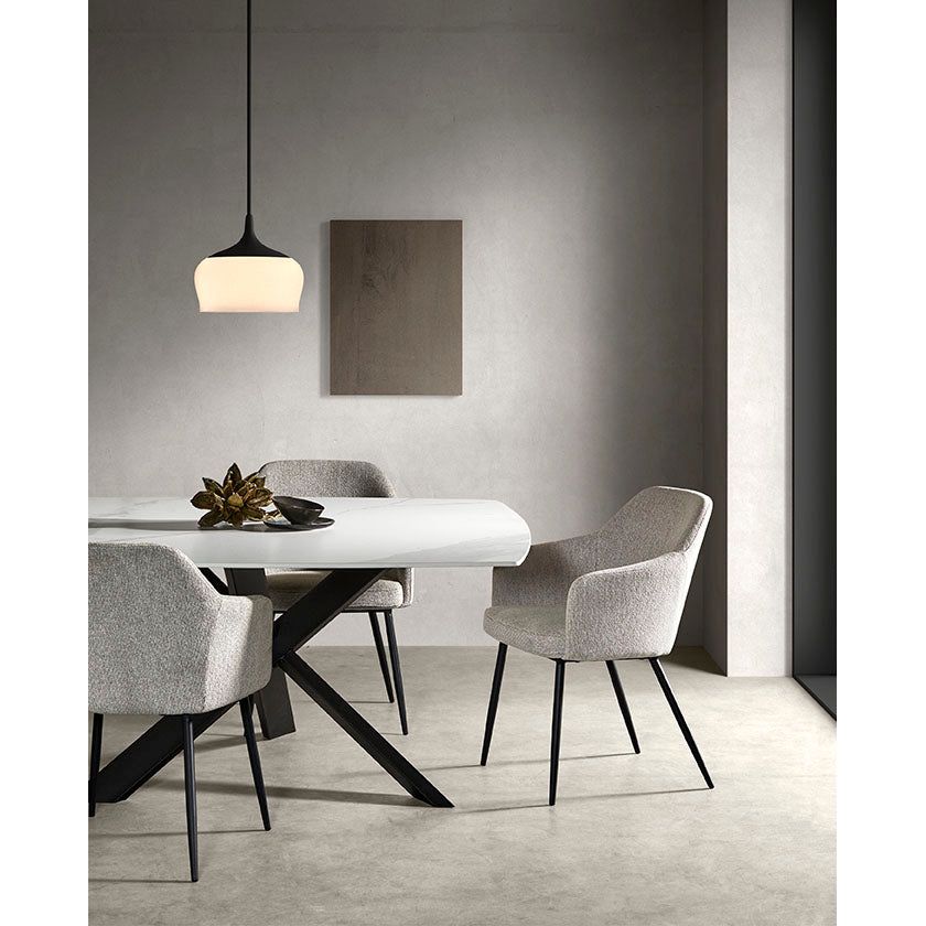 SOLIN Sessel in Naturfarben mit anthrazitfarbenen Metallbeinen - ZEN ZONE