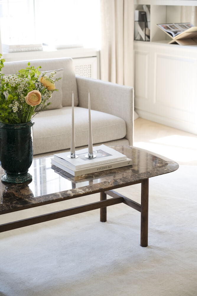 HAMMOND Couchtisch Marmor Braun 135x62x45cm - ZEN ZONE Furniture