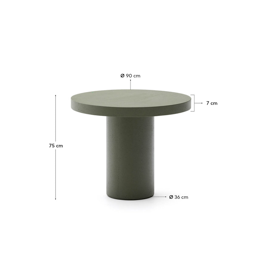 Runder Tisch Aiguablava aus Zement in Grün Ø 90 cm - ZEN ZONE Furniture
