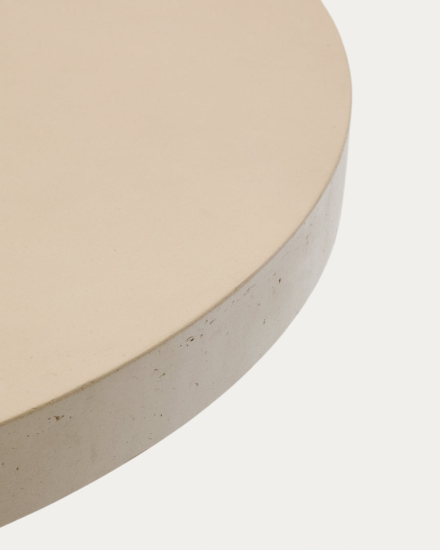 Runder Tisch Aiguablava aus Zement in Beige Ø 90 cm - ZEN ZONE Furniture