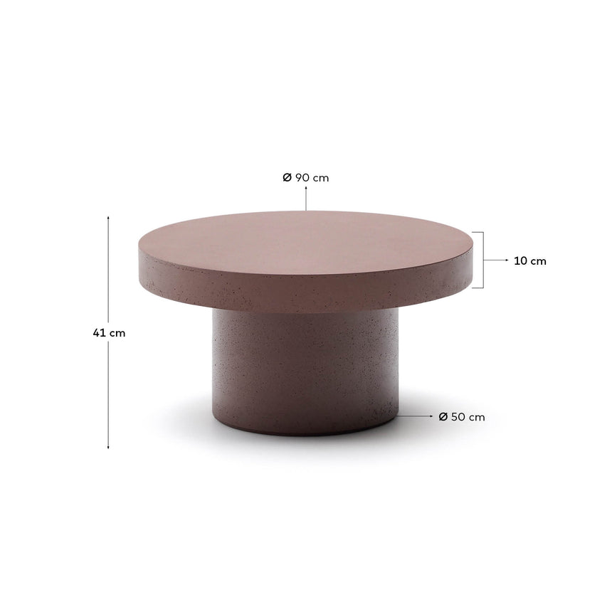 Couchtisch Aiguablava aus Zement in Terrakotta Ø 90 cm - ZEN ZONE Furniture