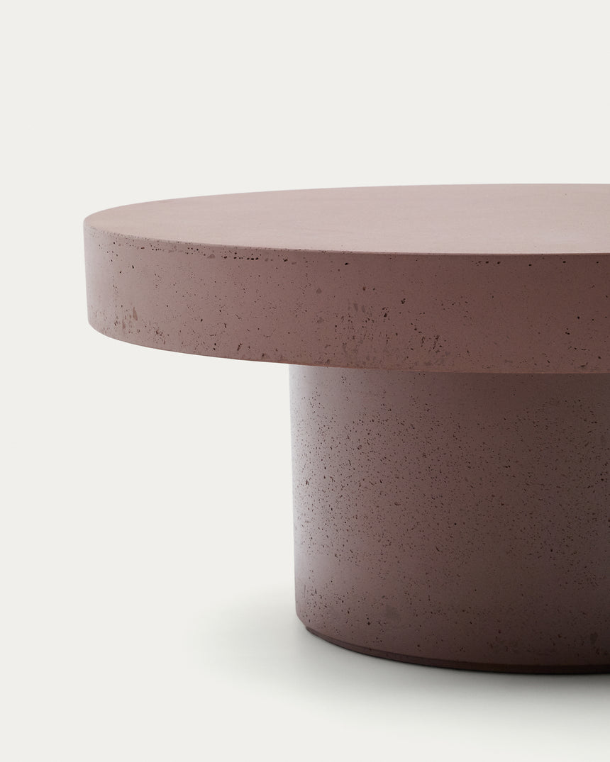 Couchtisch Aiguablava aus Zement in Terrakotta Ø 90 cm - ZEN ZONE Furniture