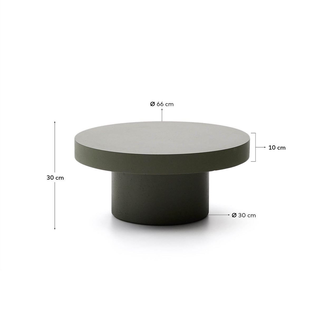 Couchtisch Aiguablava aus Zement in Grün Ø 66 cm - ZEN ZONE Furniture