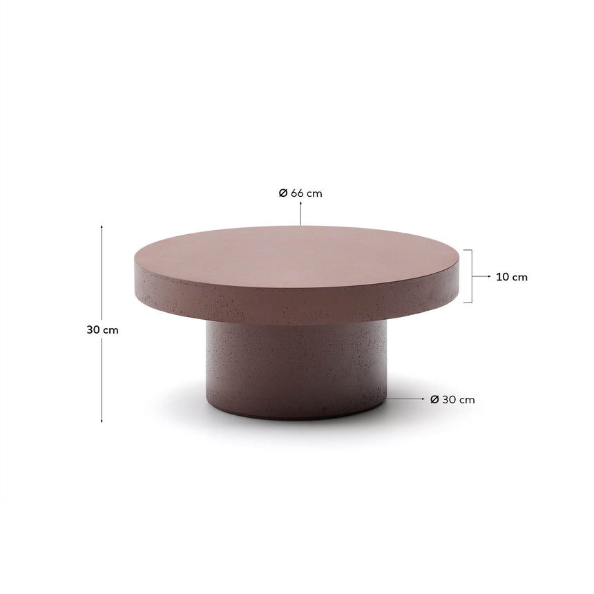 Couchtisch Aiguablava aus Zement in Terrakotta Ø 66 cm - ZEN ZONE Furniture