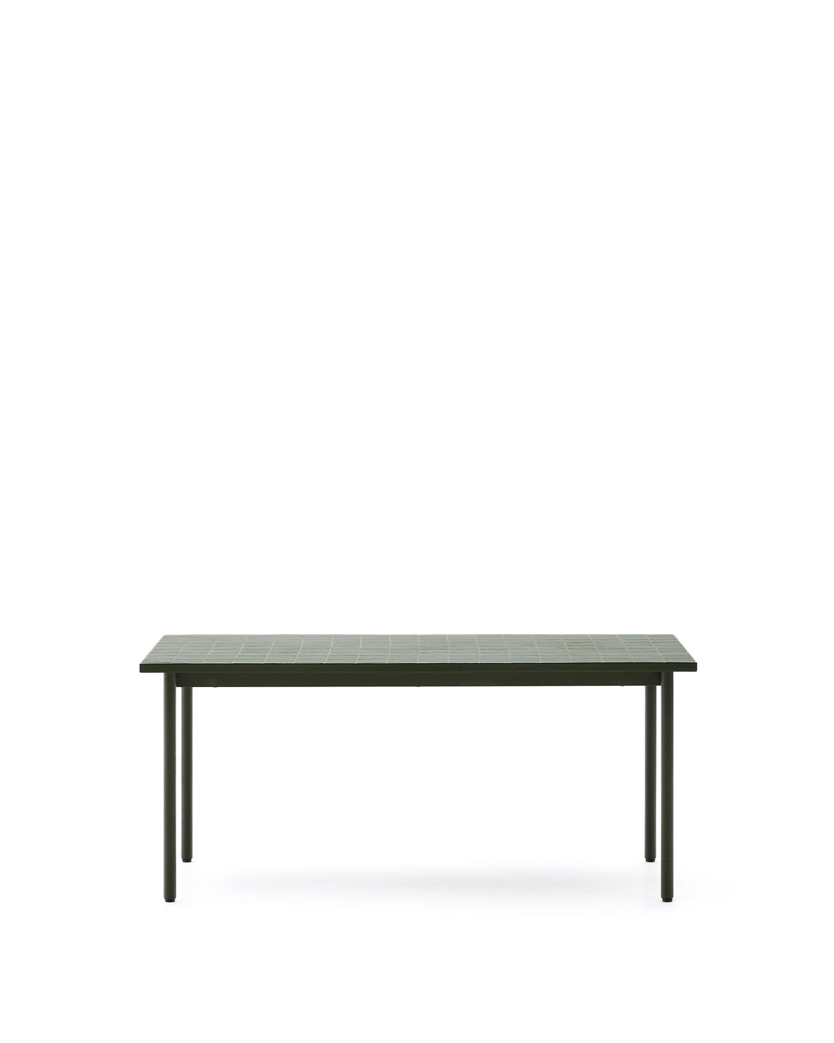 Outdoor-Tisch Maurina aus grün verzinktem Stahl und grünen Kacheln 182 x 91 cm - ZEN ZONE Furniture