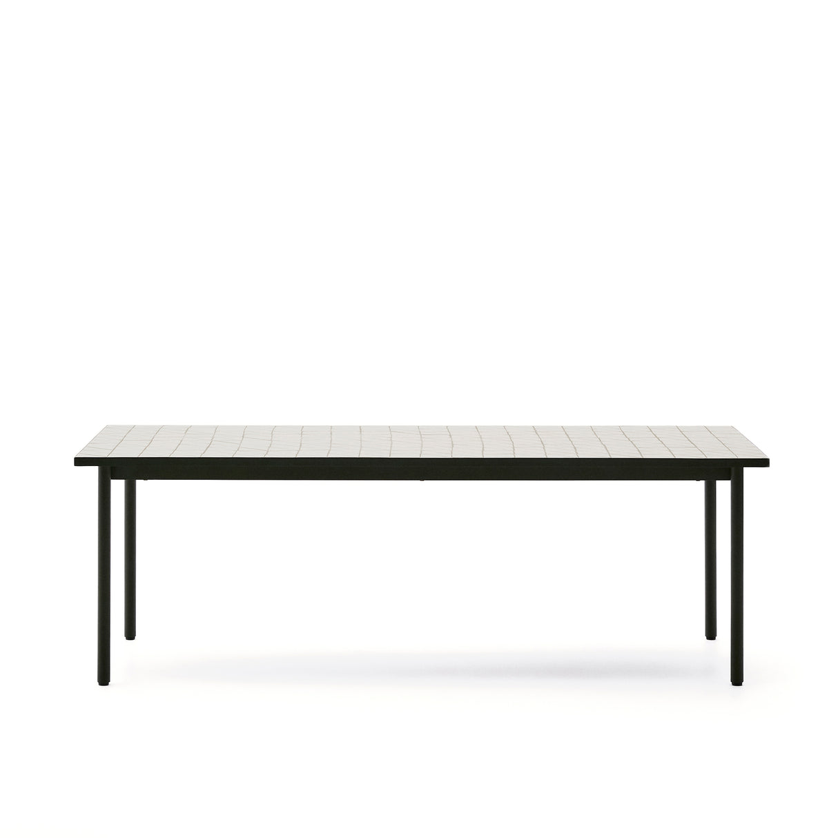 Outdoor-Stuhl Maurina aus grün verzinktem Stahl mit Kacheln in der Farbe Écru 223 x 101 cm - ZEN ZONE Furniture