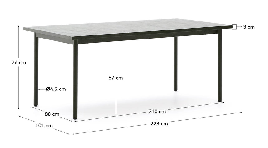 Outdoor-Stuhl Maurina aus grün verzinktem Stahl mit Kacheln in der Farbe Écru 223 x 101 cm - ZEN ZONE Furniture