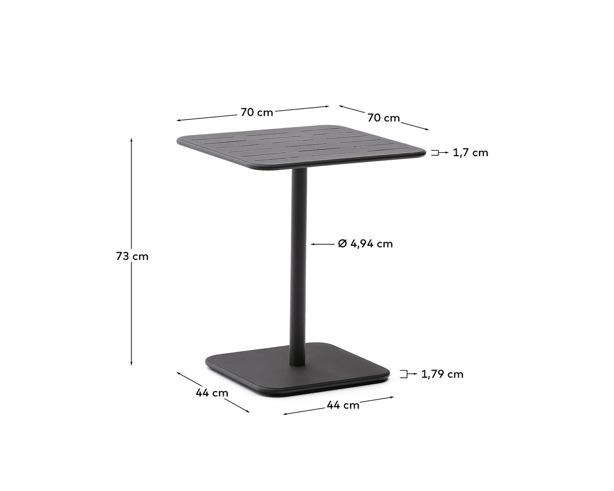 Outdoor-Tisch Brai aus dunkelgrau verzinktem Stahl 70 x 70 cm - ZEN ZONE Furniture