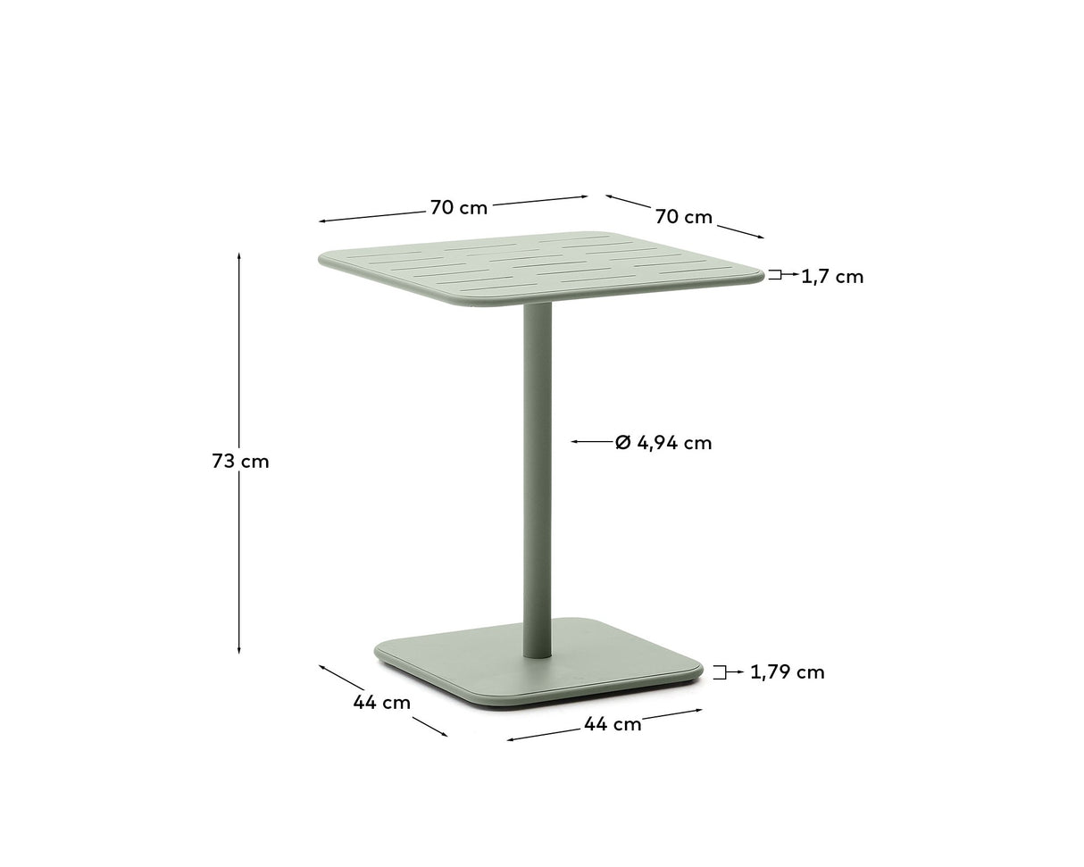Outdoor-Tisch Brai aus türkis verzinktem Stahl 70 x 70 cm - ZEN ZONE Furniture