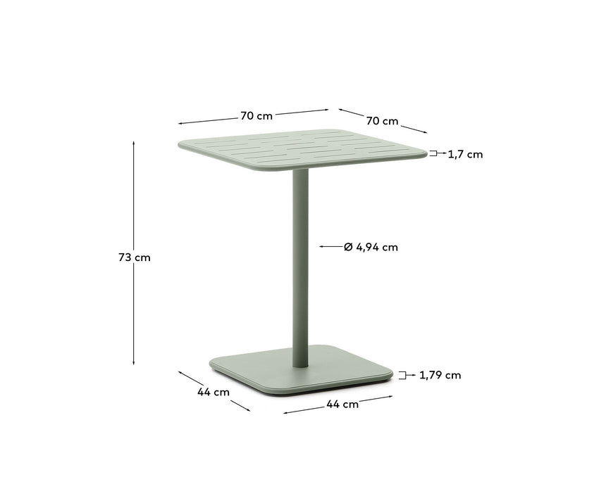 Outdoor-Tisch Brai aus türkis verzinktem Stahl 70 x 70 cm - ZEN ZONE Furniture