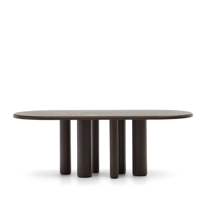 Mailen ovaler Tisch aus Eschenfurnier mit dunklem Finish Ø 220 x 105 cm - ZEN ZONE Furniture
