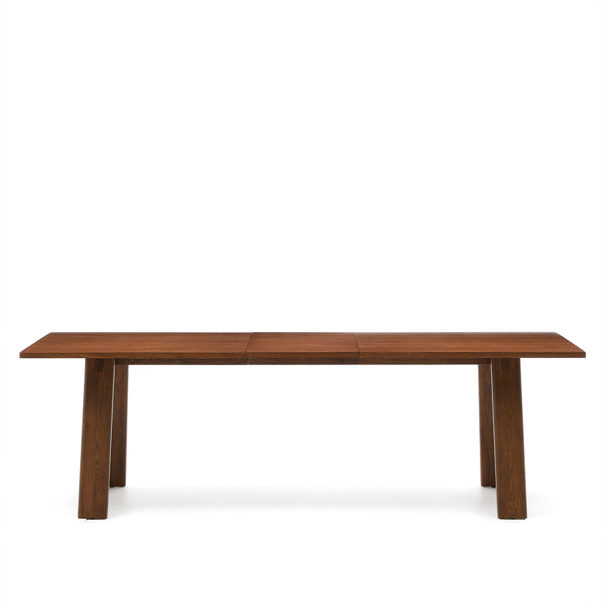 Arlen Ausziehtisch Furnier und massives Eichenholz mit Nussbaum-Finish 200 (250) x 95 cm FSC - ZEN ZONE Furniture