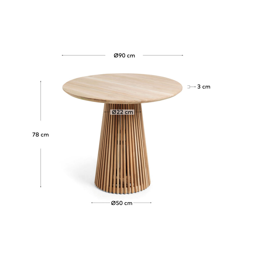 Jeanette runder Tisch aus massivem Teakholz Ø 90 cm - ZEN ZONE Furniture