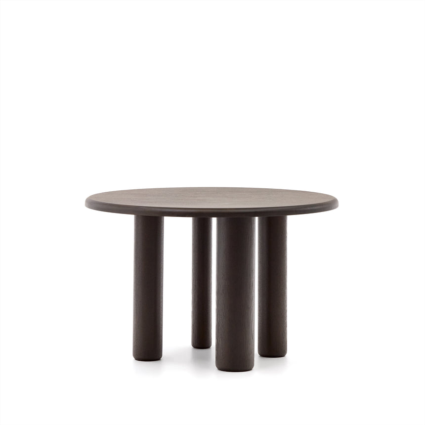 Mailen runder Tisch aus Eschenfurnier mit dunklem Finish Ø 120 cm - ZEN ZONE Furniture