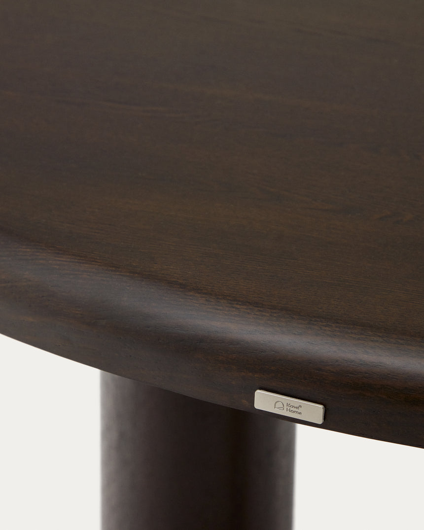 Mailen runder Tisch aus Eschenfurnier mit dunklem Finish Ø 120 cm - ZEN ZONE Furniture