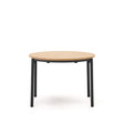 Montuiri Ausziehtisch rund Eichenfurnier und Stahlbeine schwarzes Finish Ø90(130) cm - ZEN ZONE Furniture