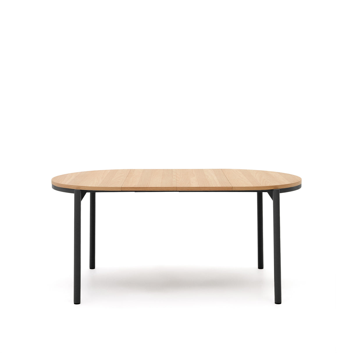 Montuiri Ausziehtisch rund Eichenfurnier und Stahlbeine schwarzes Finish Ø90(130) cm - ZEN ZONE Furniture