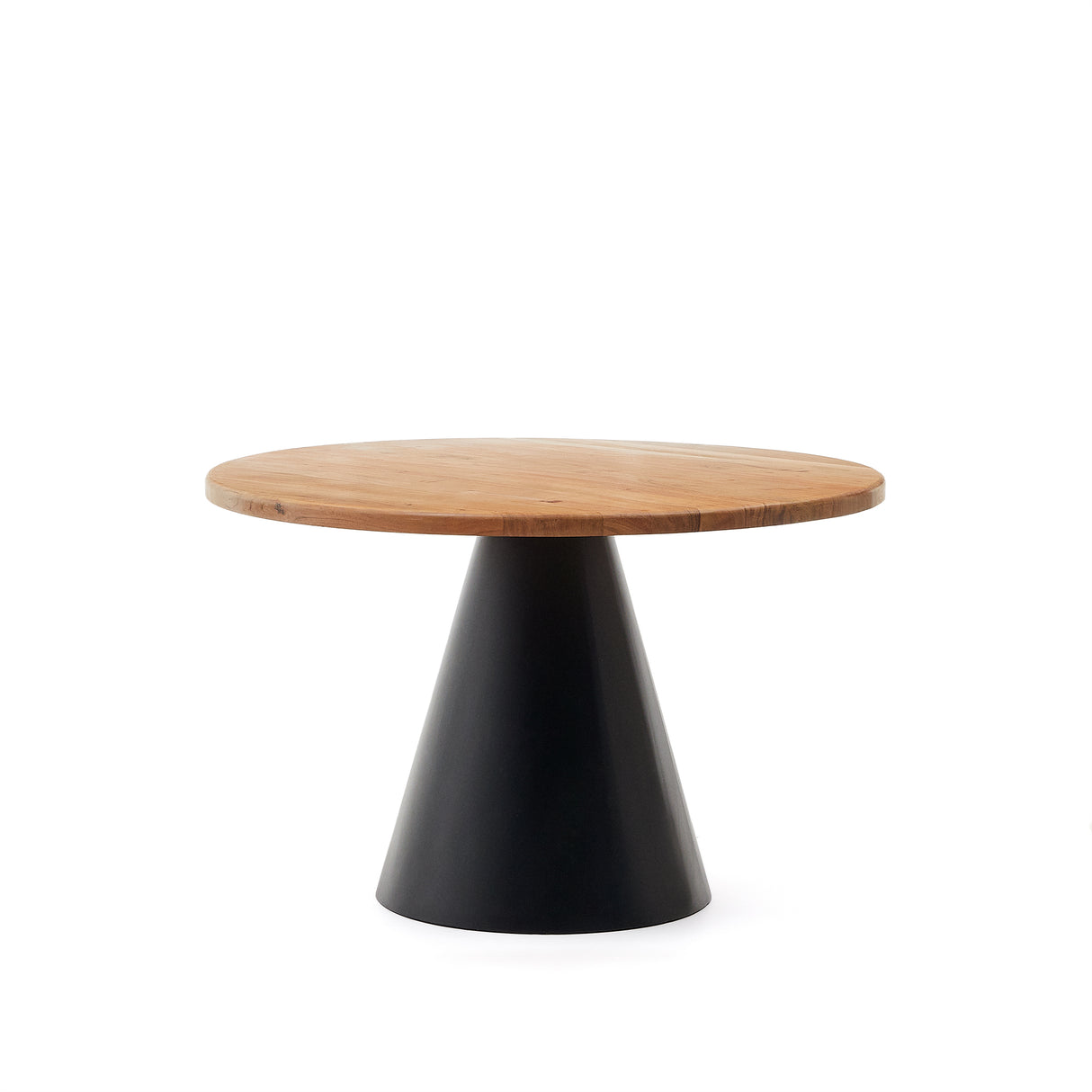 Wilshire runder Tisch aus massivem Akazienholz und Stahl in Schwarz Ø 120 cm - ZEN ZONE Furniture