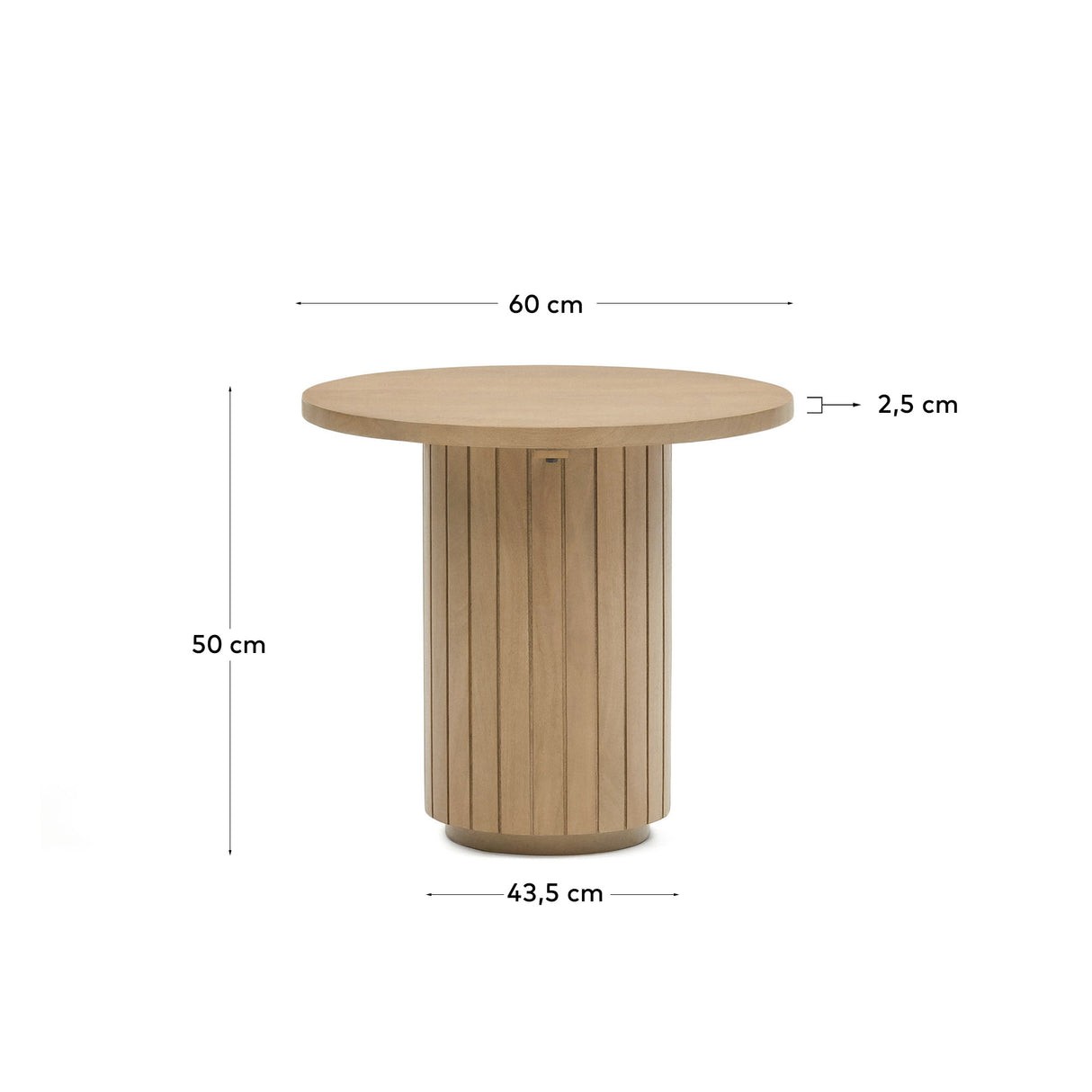 Licia runder Beistelltisch aus massivem Mangoholz Ø 60 cm - ZEN ZONE Furniture