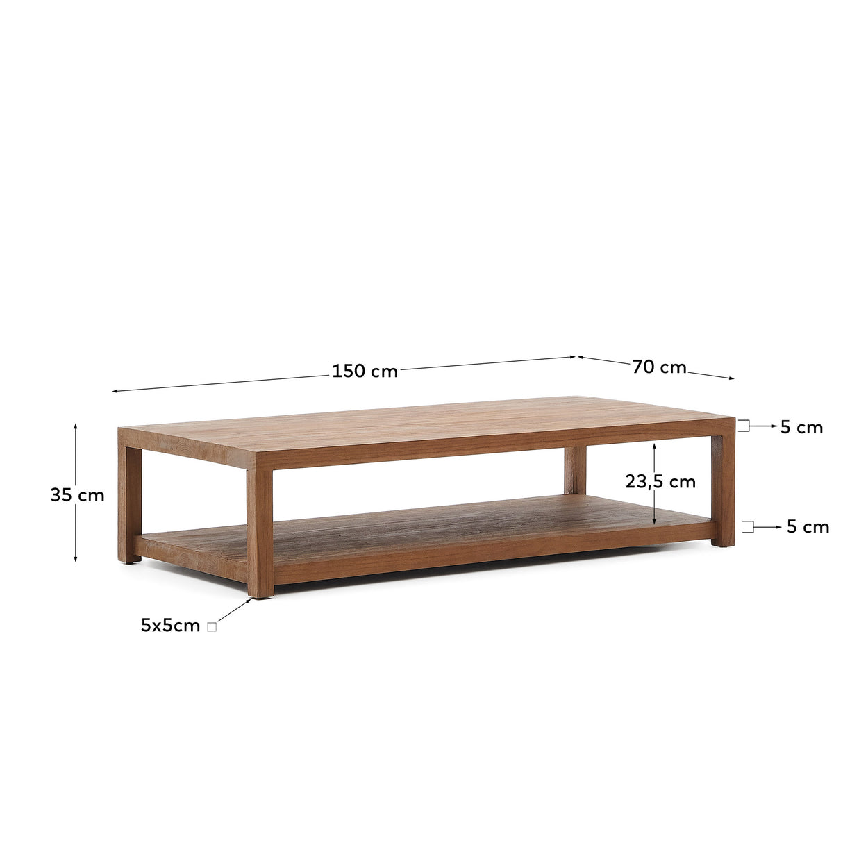 Sashi Couchtisch aus massivem Teakholz 150 x 70 cm - ZEN ZONE Furniture