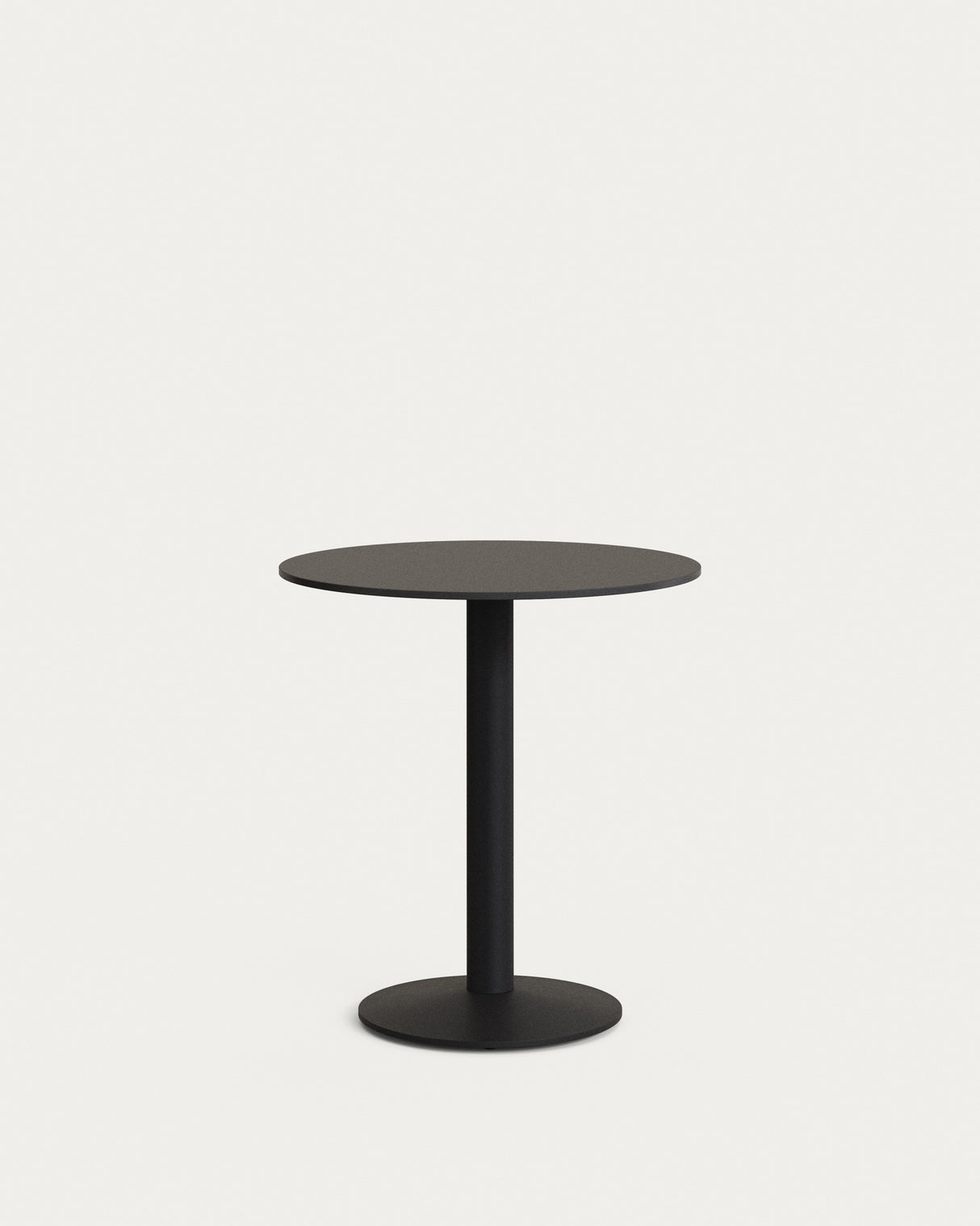 Runder Outdoor-Tisch Esilda schwarz mit schwarz lackiertem Metallbein Ø 70 x 70 cm - ZEN ZONE Furniture